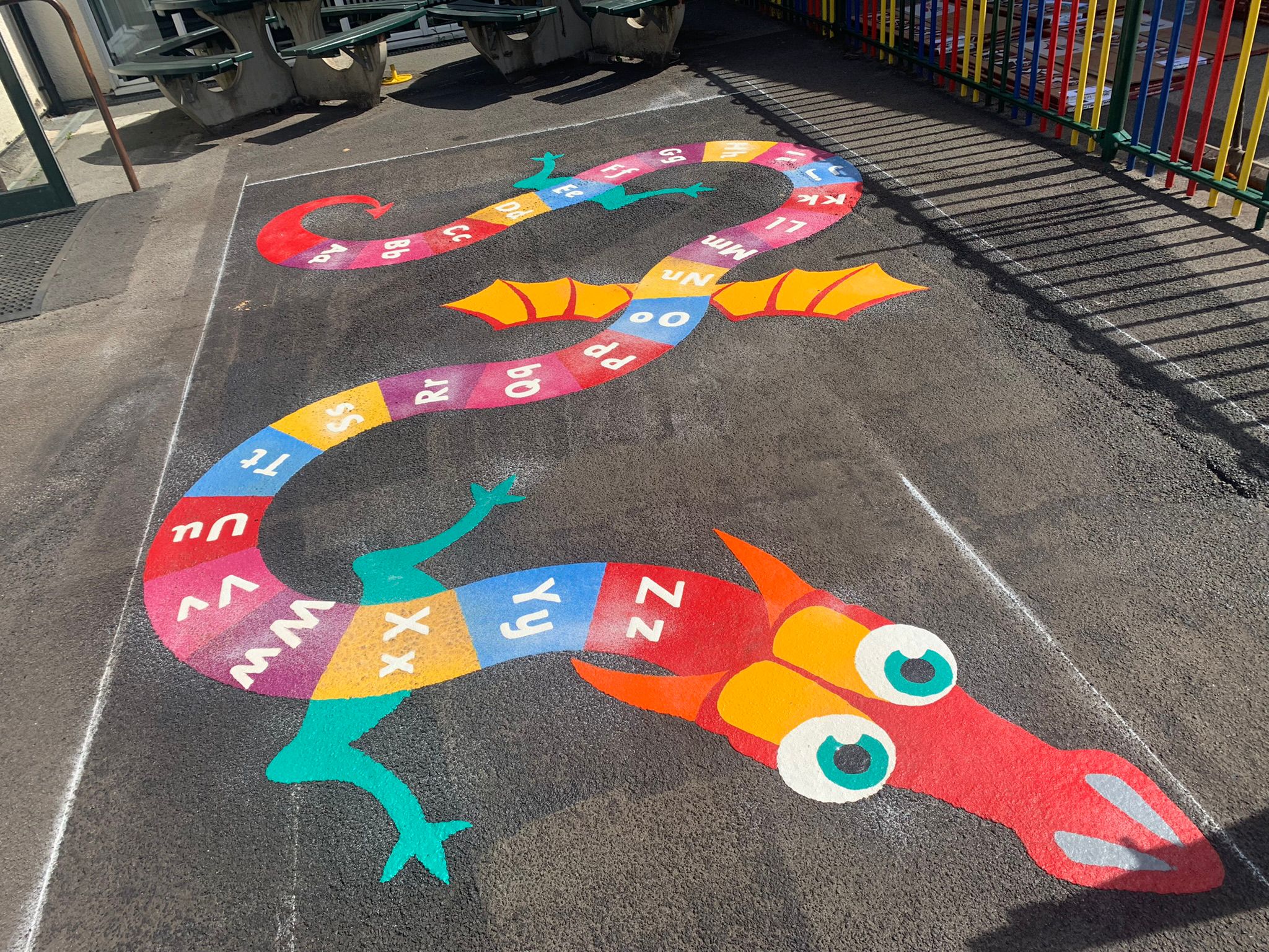 Character &amp; maze trails playground markings by Commercial Play